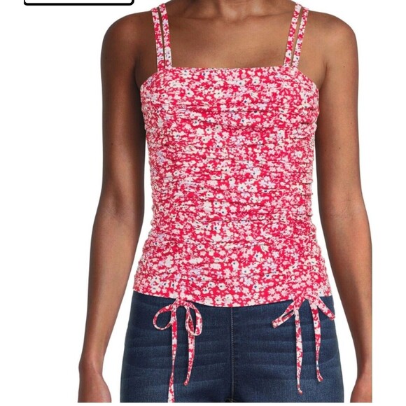 No Boundaries Tops - No Boundaries Double Ruched Tank Top For Women Size S (3-5) Pink